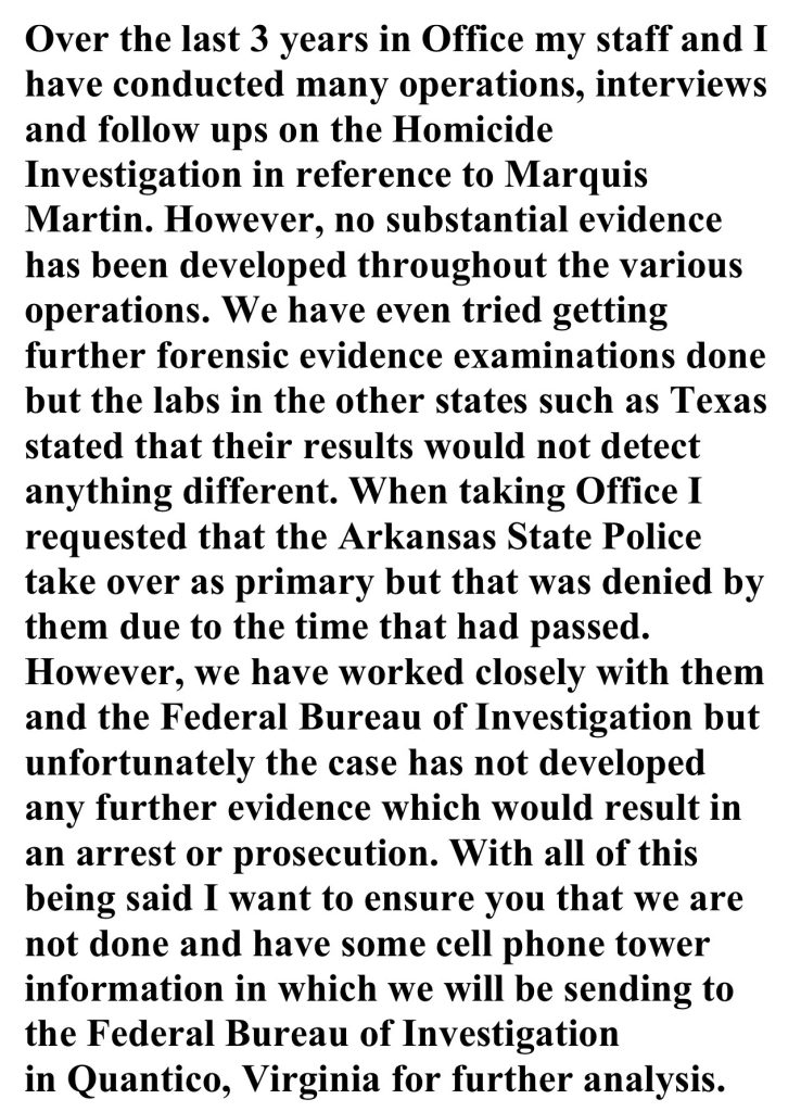 First page of The sheriff’s 2026 statement.